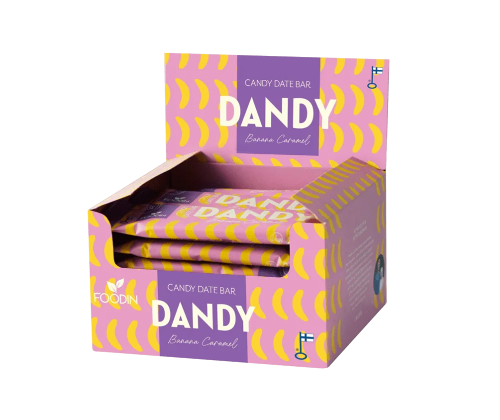 18 kpl Foodin Dandy Candy Date Bar, 35&nbsp;g, Banana Caramel
