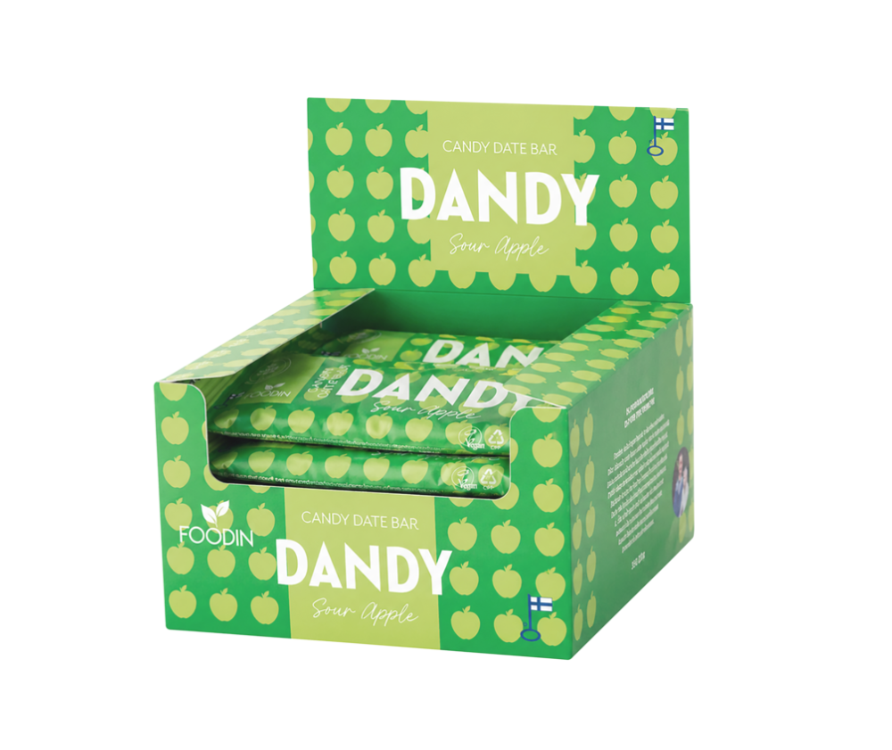 18 kpl Foodin Dandy Candy Date Bar, 35&nbsp;g, Sour Apple