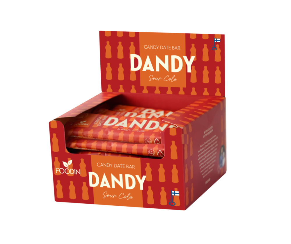 18 kpl Foodin Dandy Candy Date Bar, 35&nbsp;g, Sour Cola