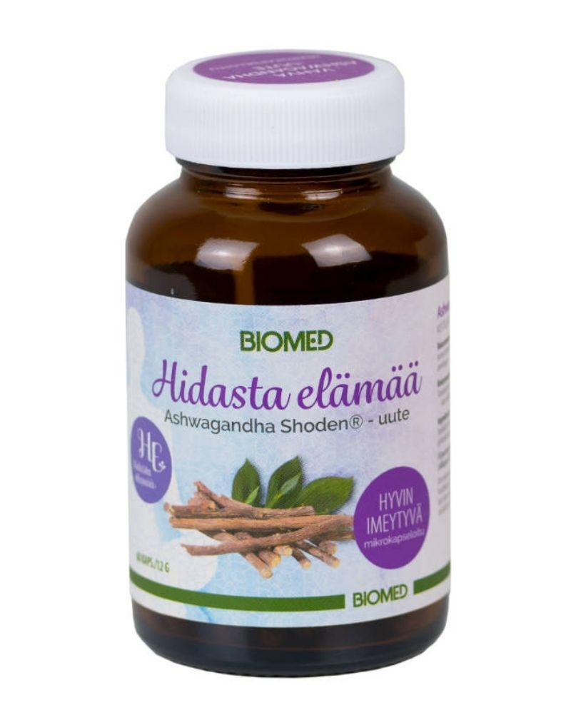 Biomed Ashwagandha Shoden®, 60 kaps. (päiväys 12/22)