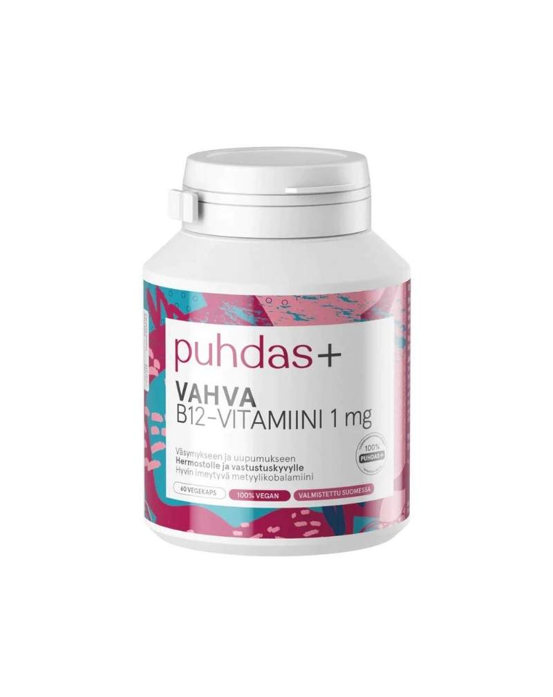 Puhdas+ Vahva B12-vitamiini 1 mg, 60 kaps.
