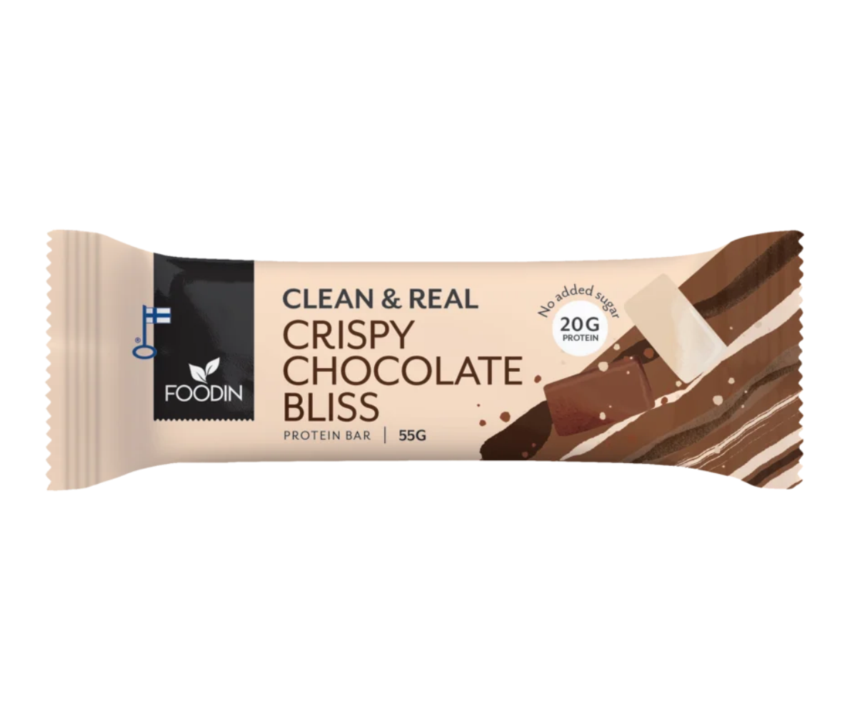 Foodin Clean & Real Protein Bar, 55&nbsp;g, Crispy Chocolate Bliss