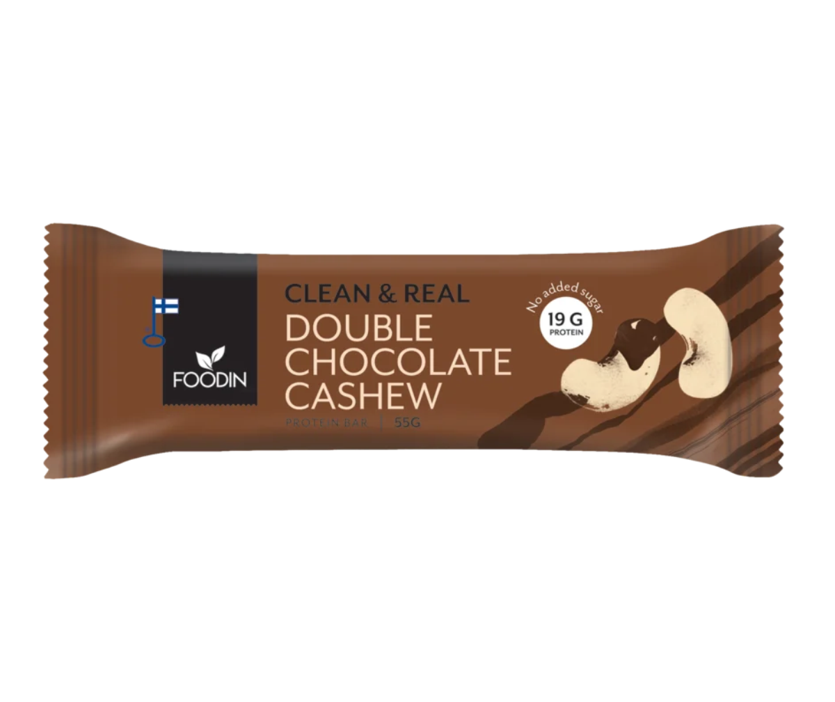 Foodin Clean & Real Protein Bar, 55&nbsp;g, Double Chocolate Cashew