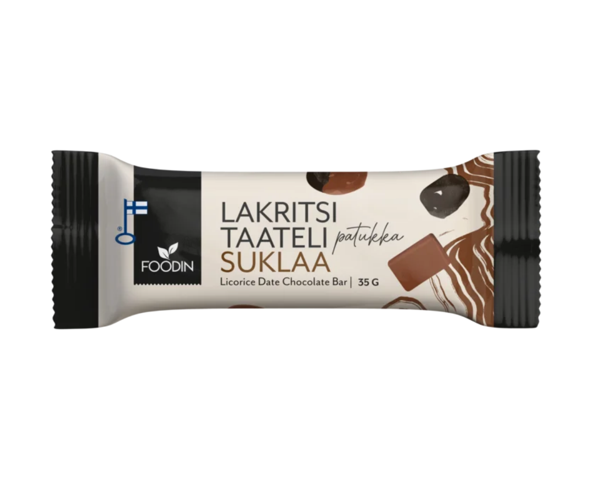 Foodin Lakritsitaatelipatukka, 35&nbsp;g, Suklaa