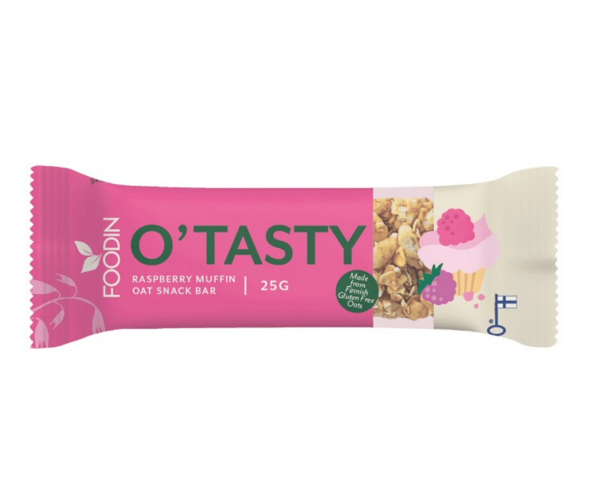Foodin O`Tasty Oat Bar, 25&nbsp;g, Raspberry Muffin