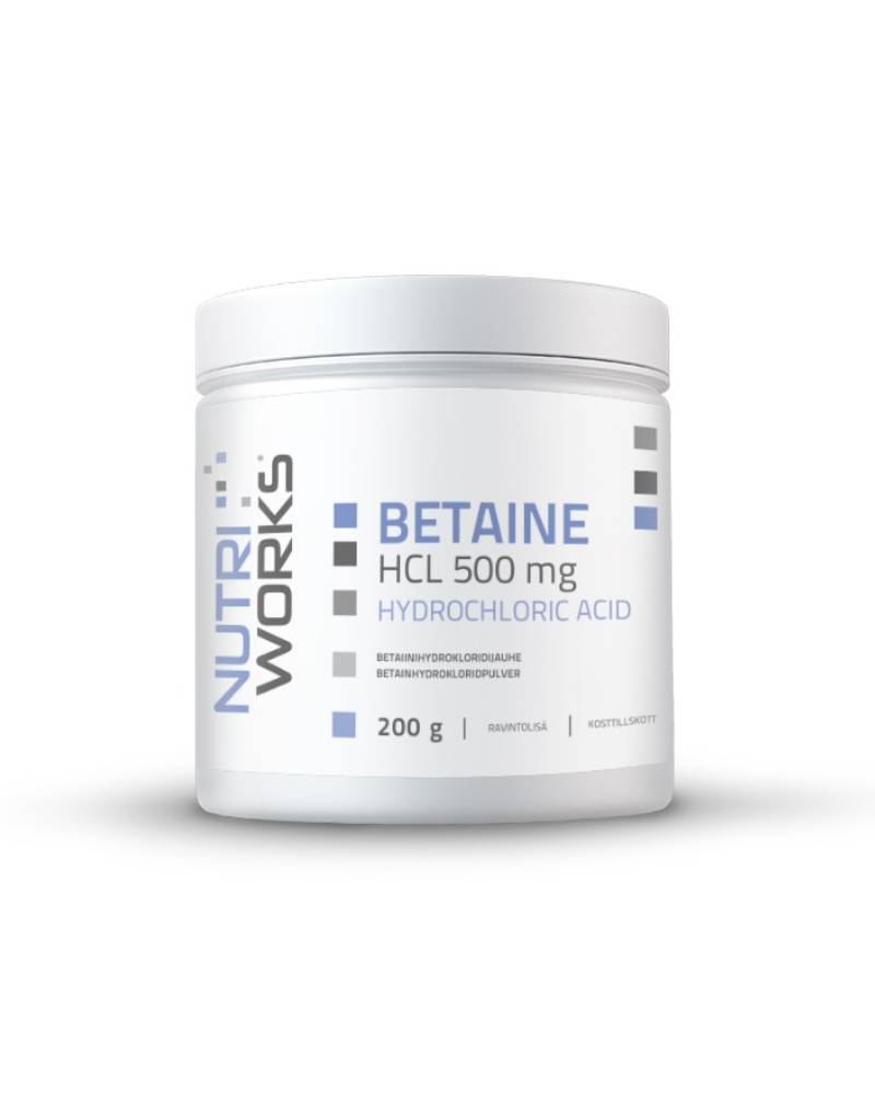 Nutri Works Betaine HCL 500 mg, 200&nbsp;g (26.12.2026)
