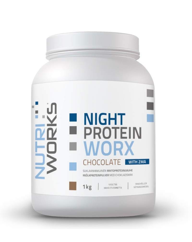 Nutri Works Night Protein Worx With ZMA, 1&nbsp;kg, Chocolate