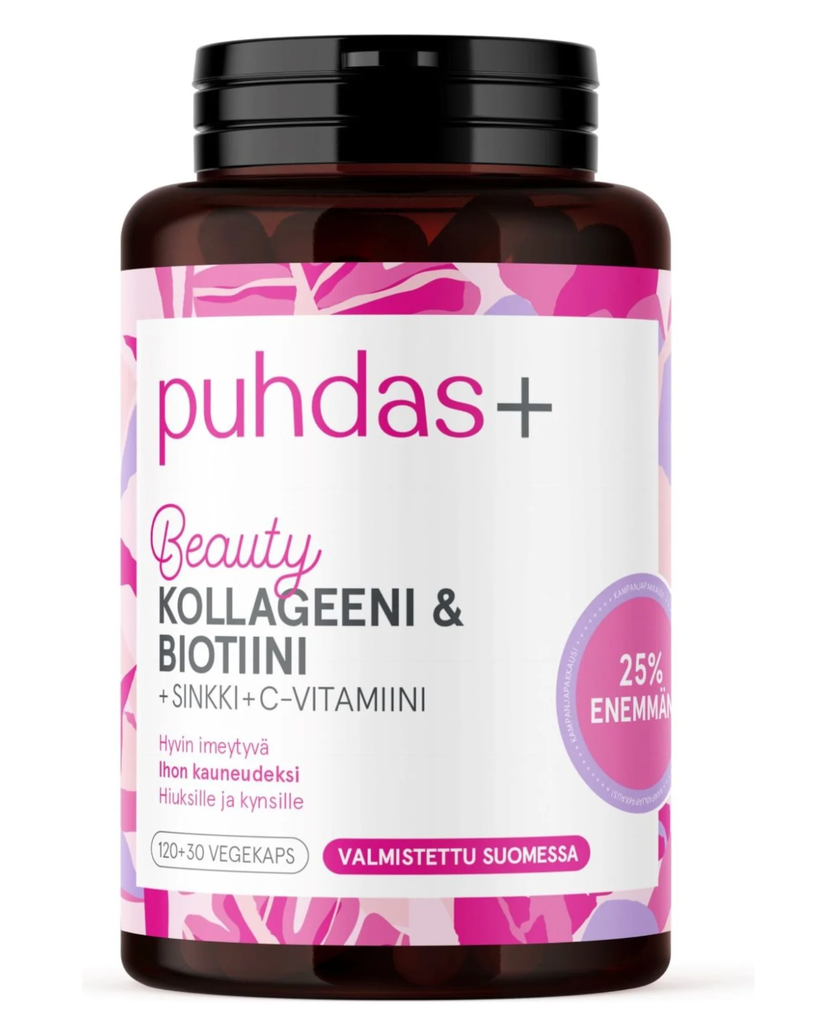 Puhdas+ Beauty Kollageeni & Biotiini, 120 kaps.