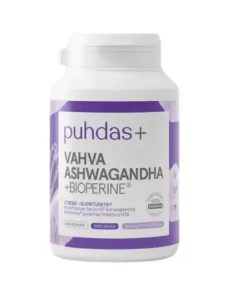 Puhdas+ Vahva Ashwagandha + Bioperine®, 120 kaps.