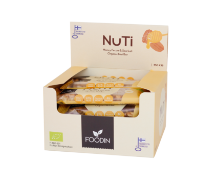 15 kpl Foodin NUTI, 35&nbsp;g, Honey, Pecan & Sea Salt