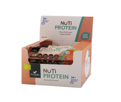 15 kpl Foodin NUTI Protein, 45&nbsp;g, Almond & Caramel