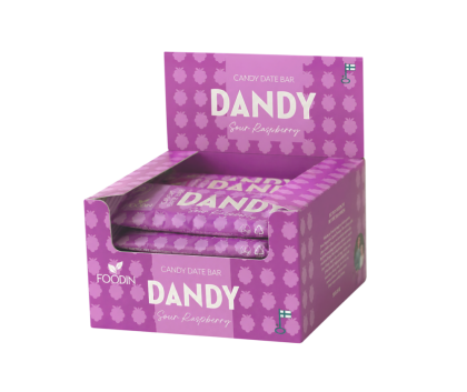 18 kpl Foodin Dandy Candy Date Bar, 35&nbsp;g, Sour Raspberry