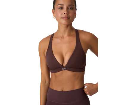ICIW Luxe V-Neck Sports Bra, Espresso