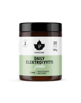 Puhdistamo Daily Elektrolyyttijauhe, 100&nbsp;g, Lime