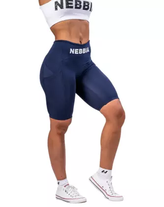 NEBBIA 628 High Waisted Biker Shorts 10" Gym Therapy, Dark Blue