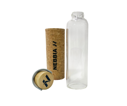 NEBBIA Glass Water Bottle, 550 ml