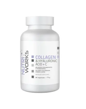 Nutri Works Collagen & Hyaluronic Acid + C, 90 kaps.