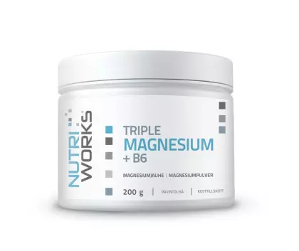 Nutri Works Triple Magnesium + B6 jauhe, 200&nbsp;g