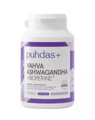 Puhdas+ Vahva Ashwagandha + Bioperine®, 120 kaps.