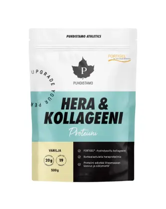 Puhdistamo Athletics HERA & Kollageeni 500&nbsp;g, Vanilja