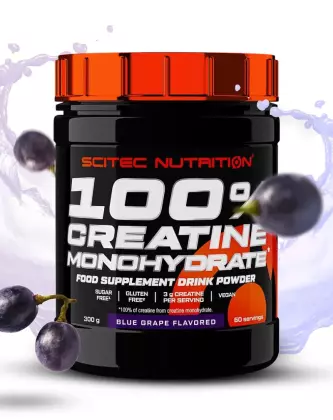 SCITEC 100 % Creatine Monohydrate, Flavoured, 300&nbsp;g, Blue Grapes