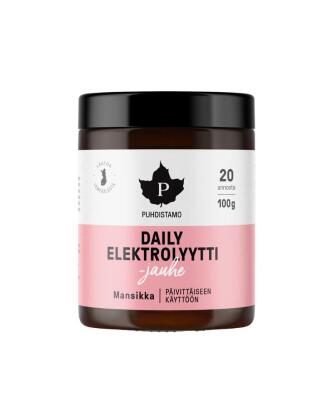 Puhdistamo Daily Elektrolyyttijauhe, 100&nbsp;g, Mansikka