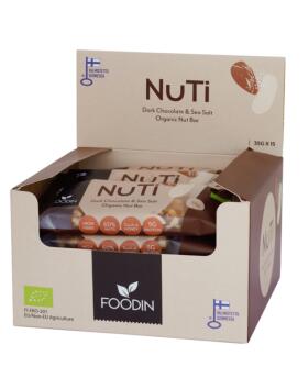 15 kpl Foodin NUTI, 35&nbsp;g, Dark Chocolate & Sea Salt