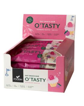 15 kpl Foodin O`Tasty Oat Bar, 25&nbsp;g, Raspberry Muffin