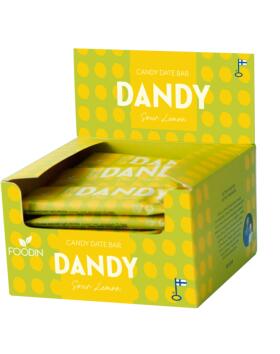 18 kpl Foodin Dandy Candy Date Bar, 35&nbsp;g, Sour Lemon