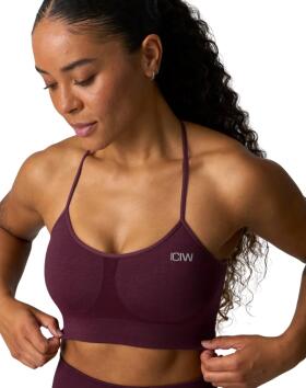 ICIW Shape Seamless Strappy Sports Bra, Dark Mahogany Melange