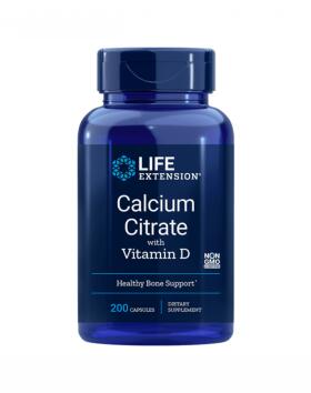 LifeExtension Calcium Citrate with Vitamin D, 200 kaps.