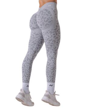 NEBBIA Push-Up Compression Leopard Leggings PRIMAL 849, Light Grey Leopard