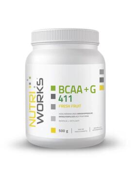 Nutri Works BCAA+G 411, 500&nbsp;g, Fresh Fruit