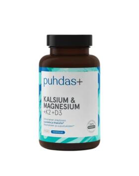 Puhdas+ Kalsium & Magnesium +K2 +D3, 90kaps