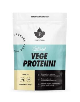 Puhdistamo Athletics Optimal Vege Proteiini, 600&nbsp;g, Vanilja