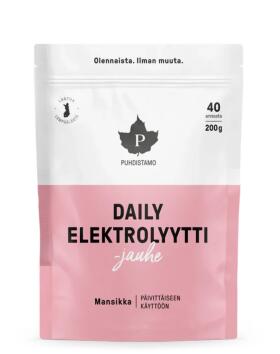 Puhdistamo Daily Elektrolyyttijauhe, 200&nbsp;g, Mansikka