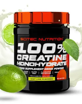 SCITEC 100 % Creatine Monohydrate, Flavoured, 300 g, Mint Lime
